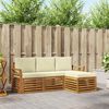 vidaXL Sofa-Sets 4 pcs Natuurlijk en Cr&egrave;me Massief Acaciahout