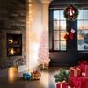 vidaXL Kunstkerstboom half met standaard smal 120 cm roze