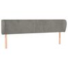 vidaXL Hoofdbord met randen 163x23x78/88 cm fluweel lichtgrijs