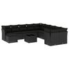 vidaXL 12-delige Loungeset met kussens poly rattan zwart