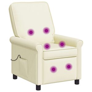 vidaXL Massage-relaxstoel Cr&egrave;mekleurig 69 x 95 x 101 cm Stof