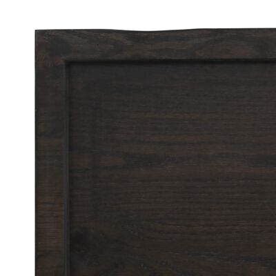 vidaXL Wastafelblad 180x30x(2-6) cm behandeld massief hout donkerbruin