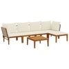 vidaXL 6 st Massief acaciahout & touw Naturel