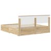 vidaXL Bedframe met hoofdeinde Sonoma Eiken 200 x 200 cm Bewerkt hout
