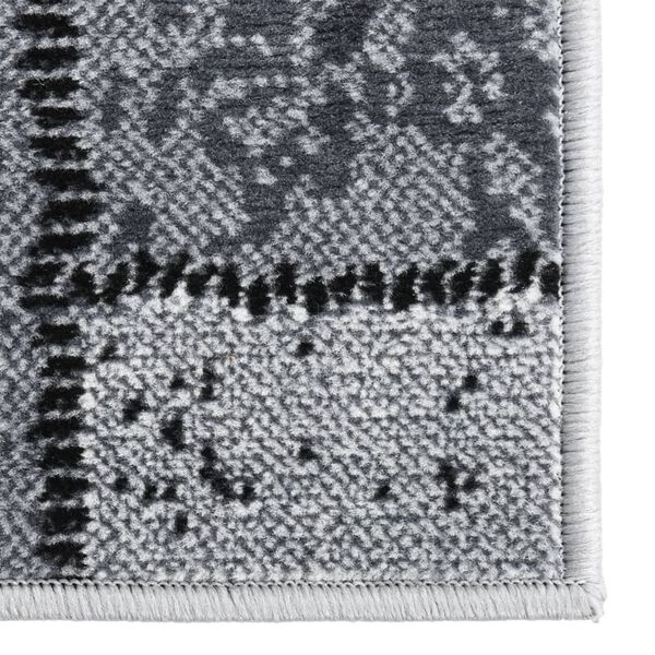 vidaXL Tapijtloper 100x300 cm BCF grijs met blokpatroon