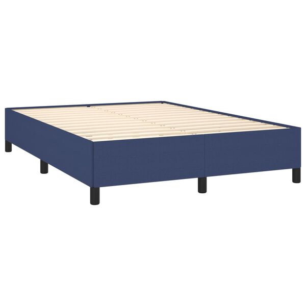 vidaXL Boxspring met matras stof blauw 140x190 cm