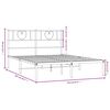 vidaXL Bedframe met hoofdbord metaal wit 150x200 cm
