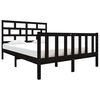 vidaXL Bedframe massief grenenhout zwart 135x190 cm