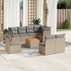 vidaXL 9-delige Loungeset met kussens poly rattan beige