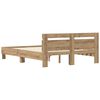 vidaXL Bedframe met hoofdeinde Artisan Eiken 160 x 200 cm Bewerkt hout
