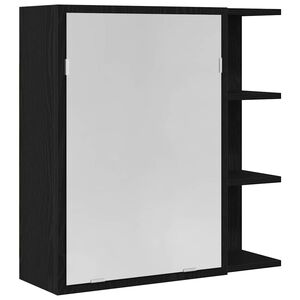 vidaXL Badkamer spiegelkast Zwart Eiken 62,5 x 20,5 x 64 cm
