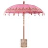 vidaXL Balinese parasol met basis Roze 215 x 215 x 260 cm