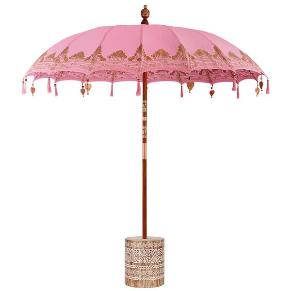 vidaXL Balinese parasol met basis Roze 215 x 215 x 260 cm