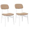 vidaXL Eetkamerstoelen met kussens 2 st massief hout rubber wit