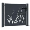 vidaXL Poort met grasontwerp 100x75 cm staal antracietkleurig