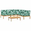 vidaXL 4-delige Loungeset pallet met kussens massief acaciahout
