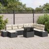 vidaXL Tuin Sofa Set 9 pcs Zwart poly rattan