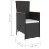 vidaXL 5-delige Tuinset met kussens poly rattan zwart