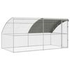 vidaXL Kippenhok met 1 deur 2 st Zilver 400x200x200cm Staal en PE