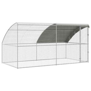 vidaXL Kippenhok 2 st Zilver 400 x 200 x 200 cm Staal en PE