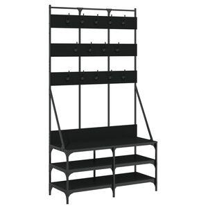vidaXL Kledingrek met schoenenrek 100x40x184 cm zwart