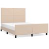 vidaXL Bedframe met hoofdbord kunstleer cappuccinokleurig 140x200 cm