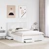 vidaXL Bedframe met hoofdeinde met lade Wit 140 x 190 cm Bewerkt hout