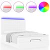 vidaXL Ottoman bed met matras en LED's 140x190cm kunstleer wit