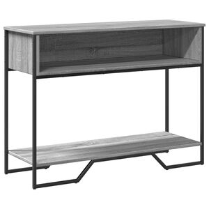 vidaXL Wandtafel 100x35x74,5 cm bewerkt hout grijs sonoma eikenkleurig