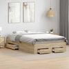 vidaXL Bedframe met lade met opslag Bruin 120 x 190 cm Bewerkt hout