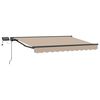 vidaXL Handmatige Luifelhouder met LED's Beige 3,5 x 2,5 m