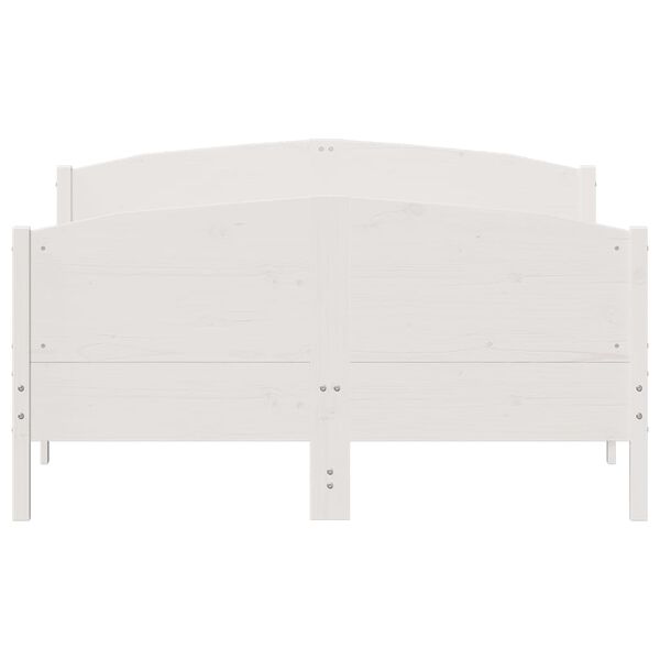 vidaXL Bedframe zonder matras massief grenenhout wit 140x190 cm