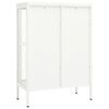 vidaXL Dressoir 75x35x105 cm staal en glas wit
