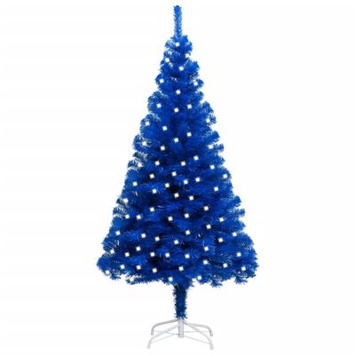 vidaXL Kunstkerstboom met verlichting en standaard 240 cm PVC blauw