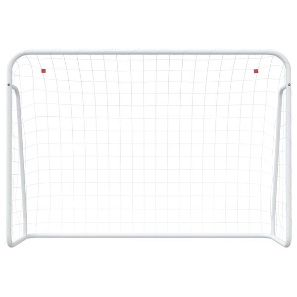 vidaXL Voetbaldoel met net 214x75x152 cm staal en polyester wit