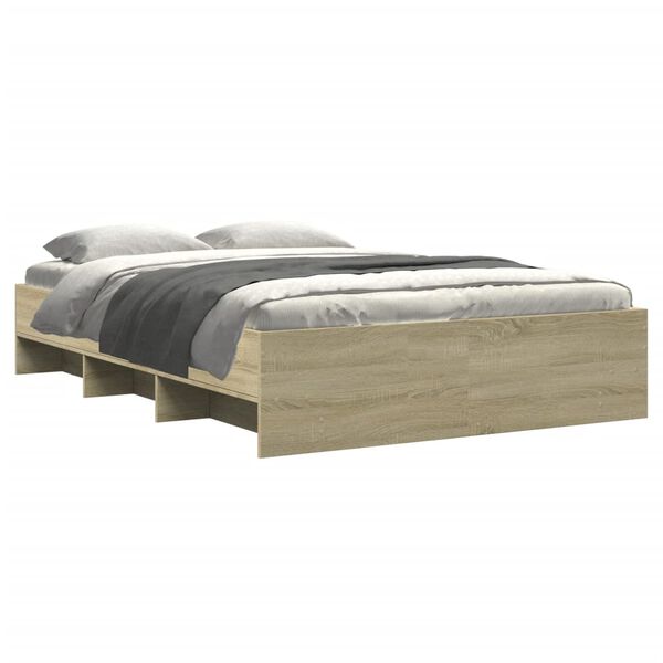 vidaXL Bedframe zonder matras hout sonoma eikenkleurig 140x190 cm
