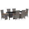 vidaXL Tuin eettafelset 7 st Grijs poly rattan