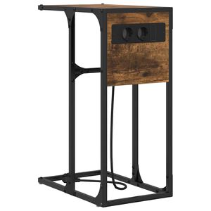 vidaXL Nachtkastje Gerookt eiken 41,5 x 26 x 60,5 cm Bewerkt hout