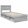 vidaXL Bedframe Grijs Sonoma 90 x 200 cm Massief grenenhout