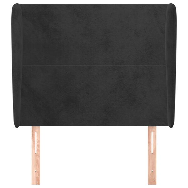 vidaXL Hoofdbord met randen 83x23x118/128 cm fluweel zwart