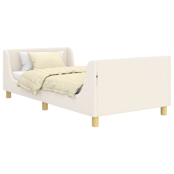vidaXL Bedframe voor kinderen met hoofdbord Crème 90 x 190 cm