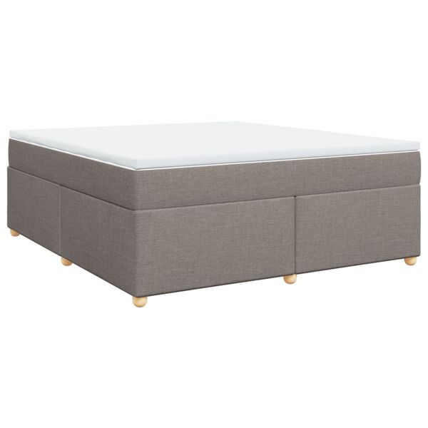 vidaXL Boxspring met matras stof taupe 180x200 cm