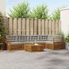 vidaXL Buiten bankenset met kussen 6 pcs Natuurlijk en Lichtgrijs