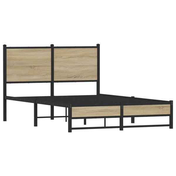 vidaXL Bedframe zonder matras metaal sonoma eikenkleurig 120x190 cm
