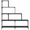 vidaXL Boekenkast 4-laags 139 x 33,5 x 149 cm Bewerkt hout Zwart eiken