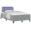 vidaXL Boxspring bed met matras met LED Lichtgrijs 120 x 190 cm Stof