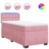 vidaXL Boxspring met matras fluweel roze 80x200 cm