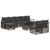vidaXL Tuinbankenset 10 st Grijs poly rattan