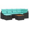 vidaXL Tuinbankenset 7 st Zwart poly rattan