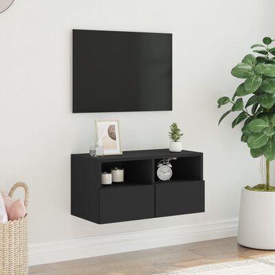 vidaXL Tv-wandmeubel 60x30x30 cm bewerkt hout zwart